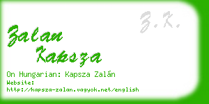 zalan kapsza business card
